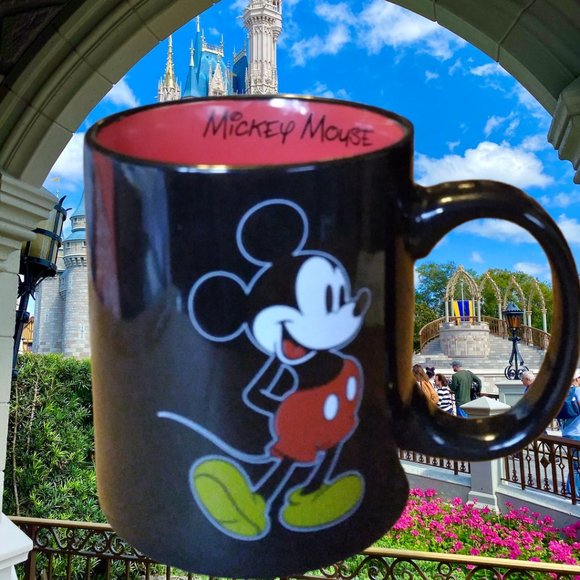 DISNEY Black Mickey Mouse Mug Black and Red with Mickey Character - Picture 3 of 5